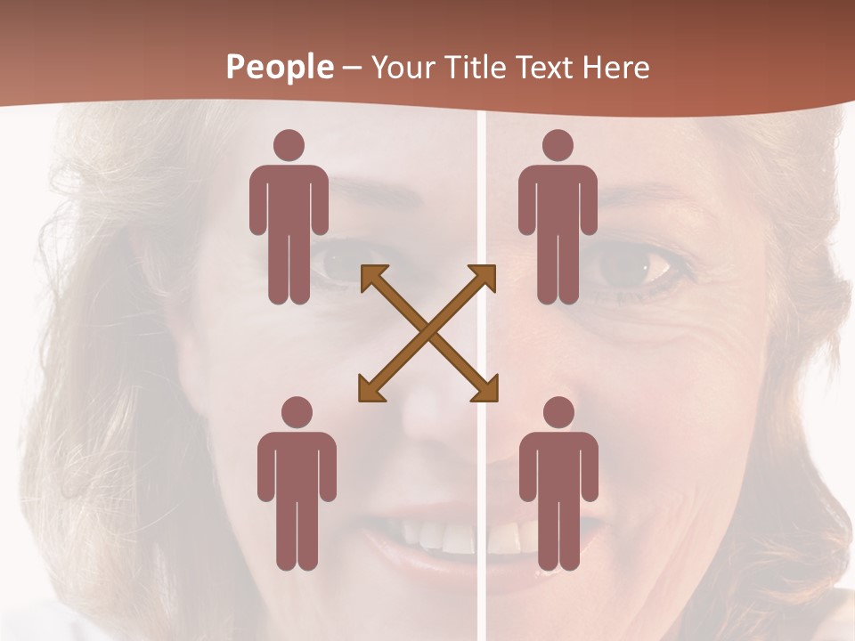 Fifty-Something Woman Considering Smoothing Out Her Wrinkles PowerPoint Template