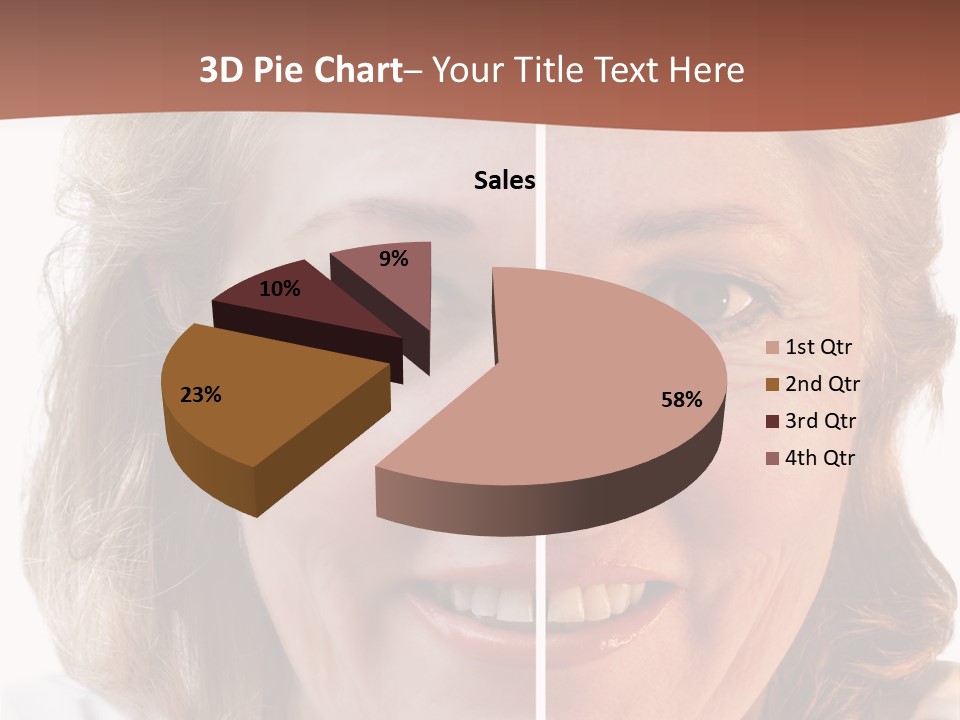 Fifty-Something Woman Considering Smoothing Out Her Wrinkles PowerPoint Template
