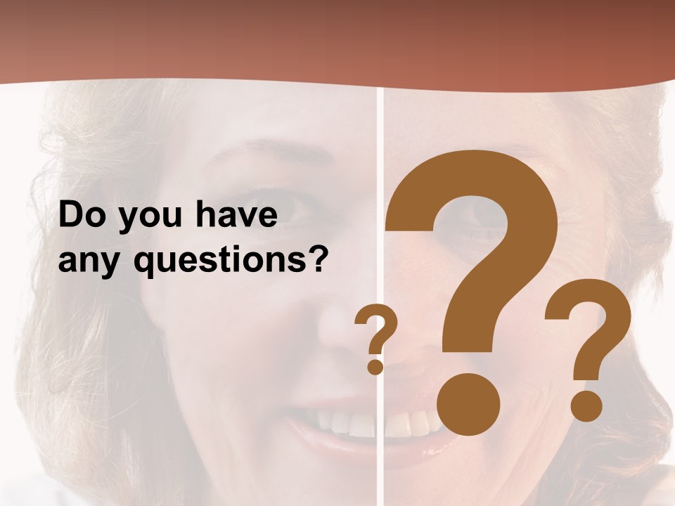 Fifty-Something Woman Considering Smoothing Out Her Wrinkles PowerPoint Template