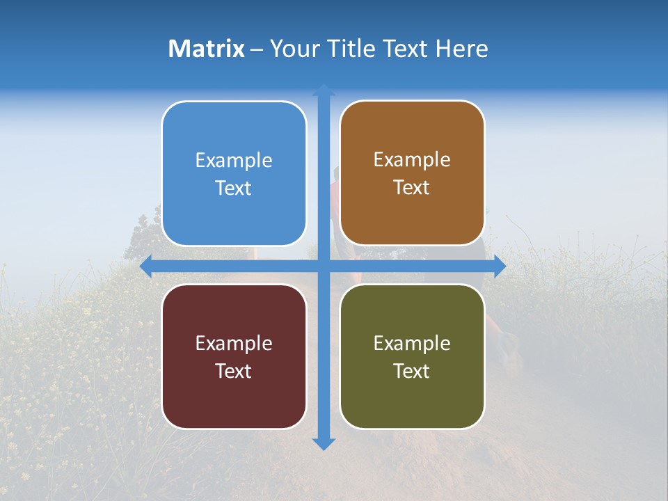 Two People Running On The Top Of A Hill PowerPoint Template