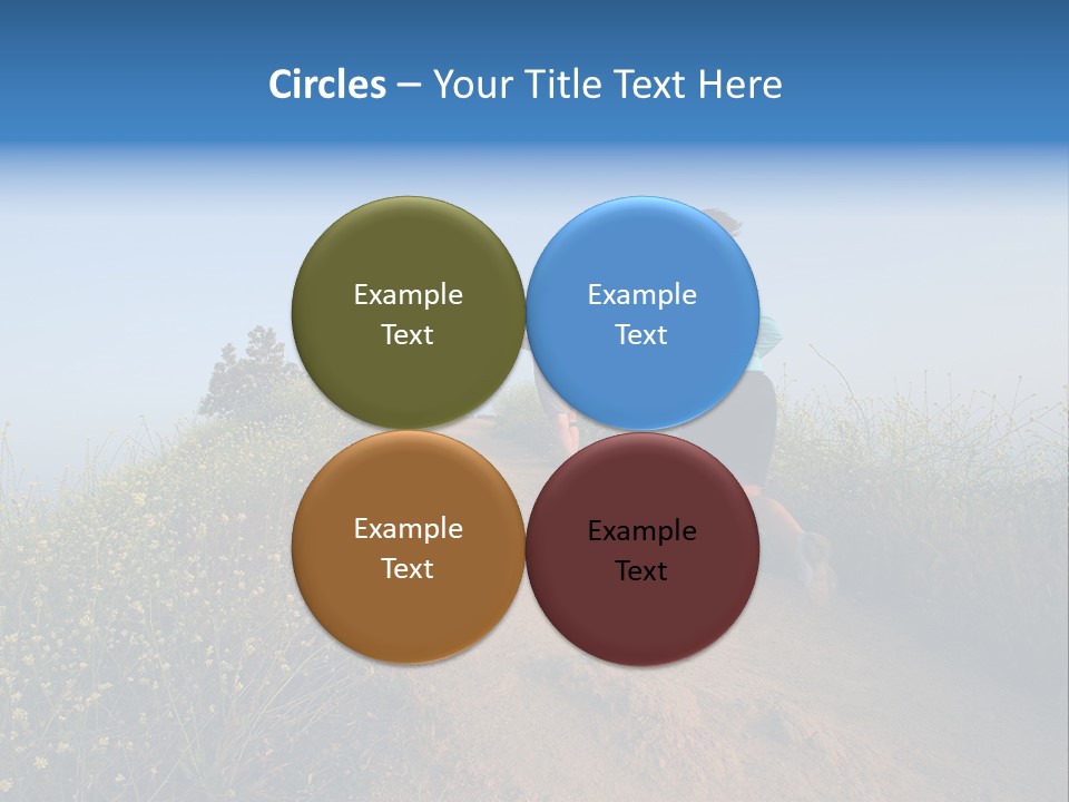 Two People Running On The Top Of A Hill PowerPoint Template