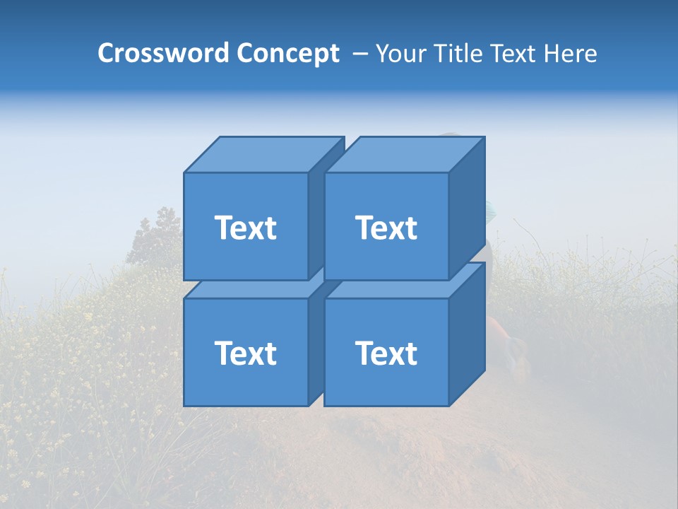Two People Running On The Top Of A Hill PowerPoint Template