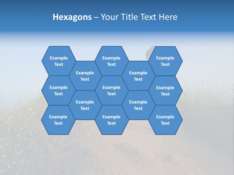 Two People Running On The Top Of A Hill PowerPoint Template