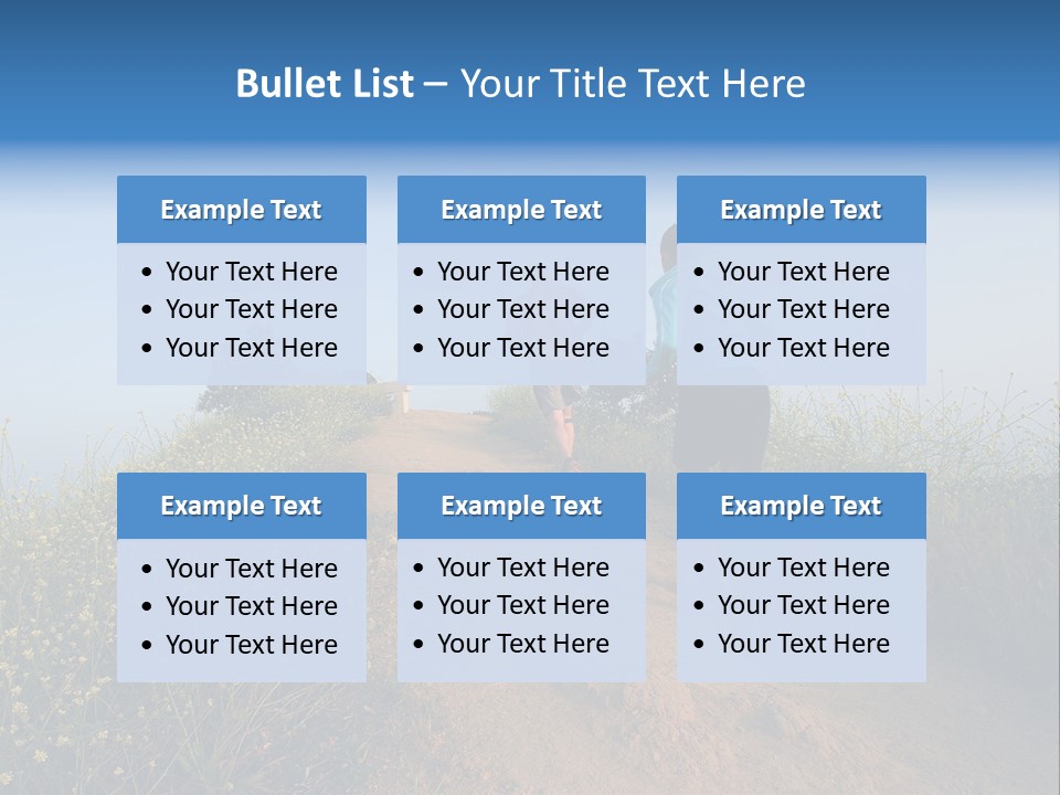 Two People Running On The Top Of A Hill PowerPoint Template