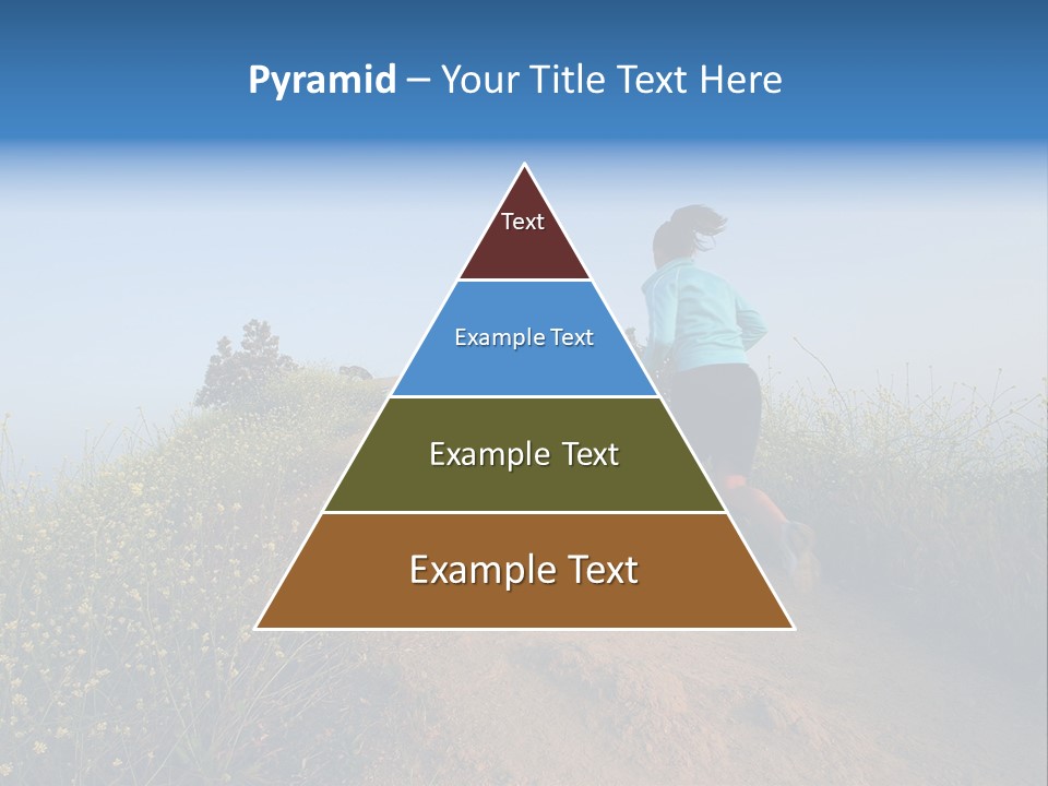 Two People Running On The Top Of A Hill PowerPoint Template