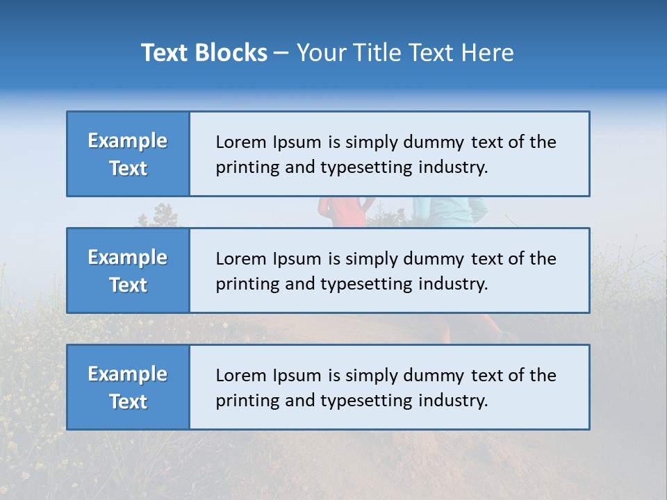Two People Running On The Top Of A Hill PowerPoint Template
