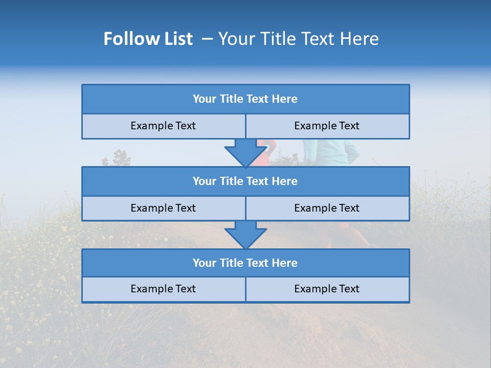 Two People Running On The Top Of A Hill PowerPoint Template
