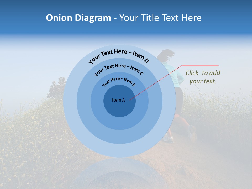 Two People Running On The Top Of A Hill PowerPoint Template