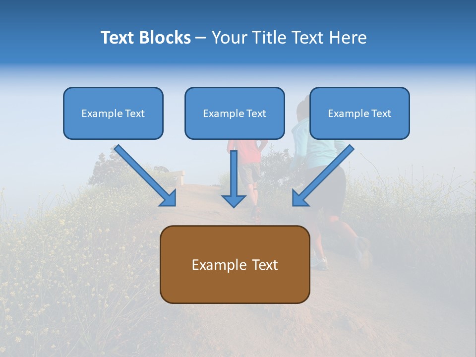 Two People Running On The Top Of A Hill PowerPoint Template