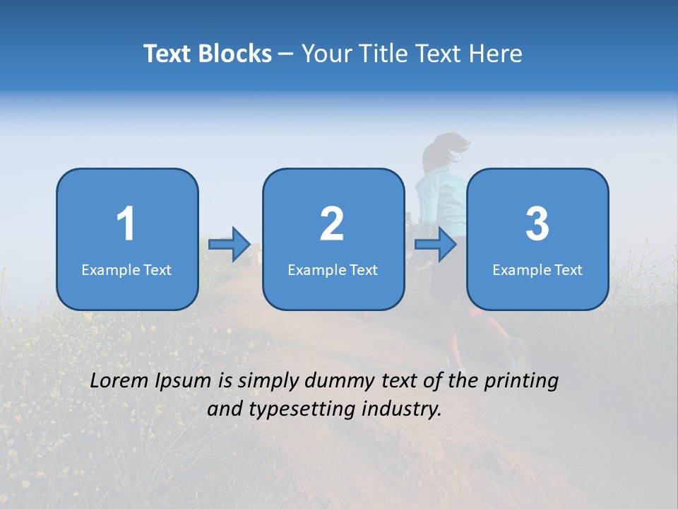 Two People Running On The Top Of A Hill PowerPoint Template