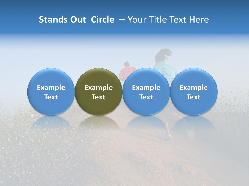 Two People Running On The Top Of A Hill PowerPoint Template