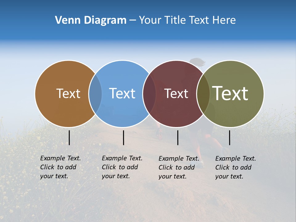 Two People Running On The Top Of A Hill PowerPoint Template