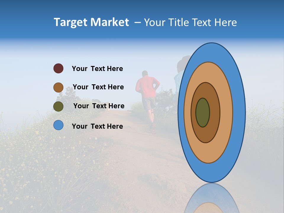 Two People Running On The Top Of A Hill PowerPoint Template