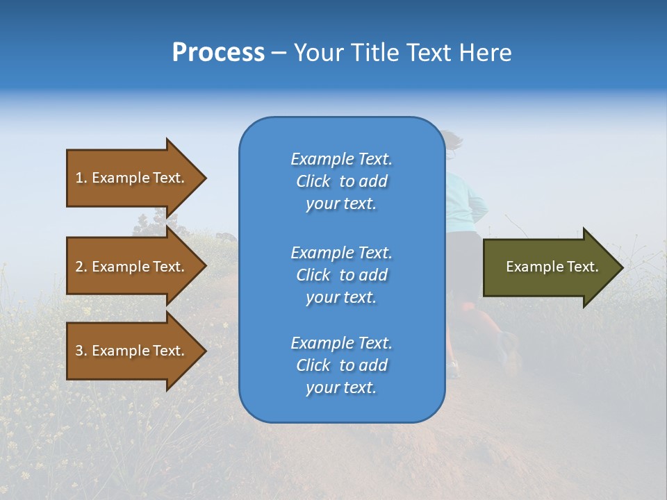 Two People Running On The Top Of A Hill PowerPoint Template