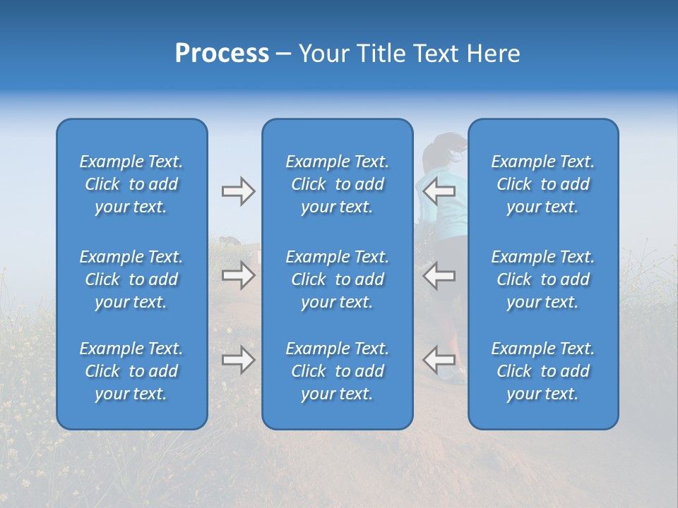 Two People Running On The Top Of A Hill PowerPoint Template