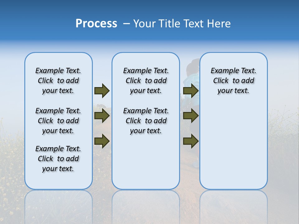 Two People Running On The Top Of A Hill PowerPoint Template