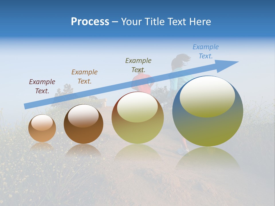 Two People Running On The Top Of A Hill PowerPoint Template