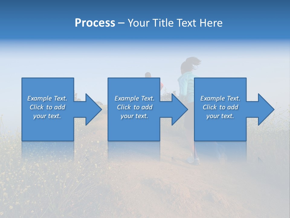 Two People Running On The Top Of A Hill PowerPoint Template