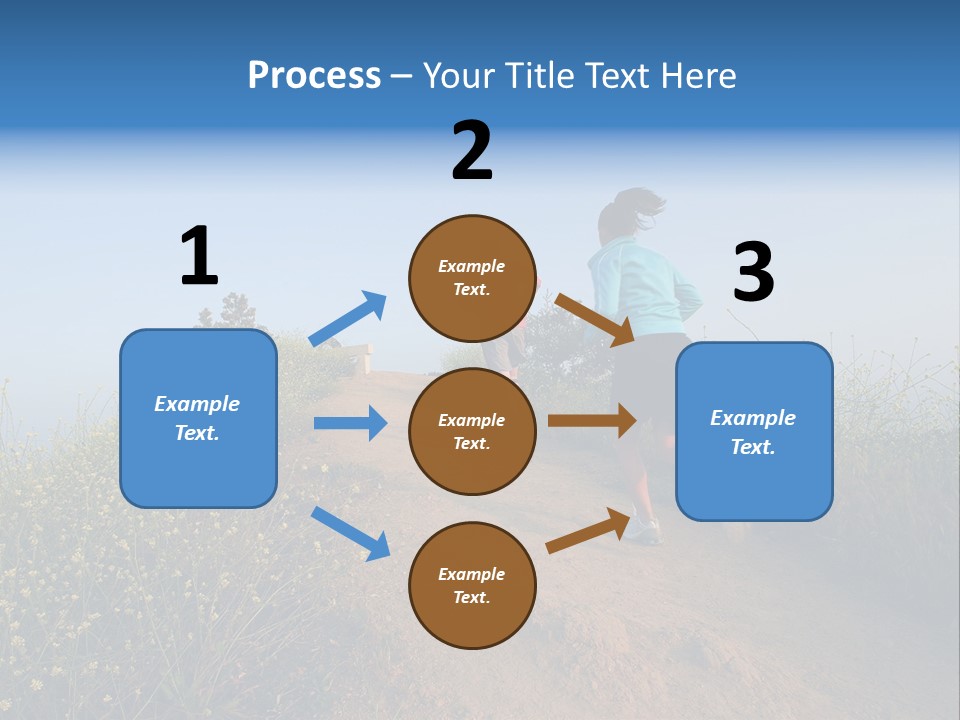 Two People Running On The Top Of A Hill PowerPoint Template