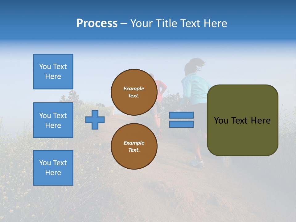 Two People Running On The Top Of A Hill PowerPoint Template
