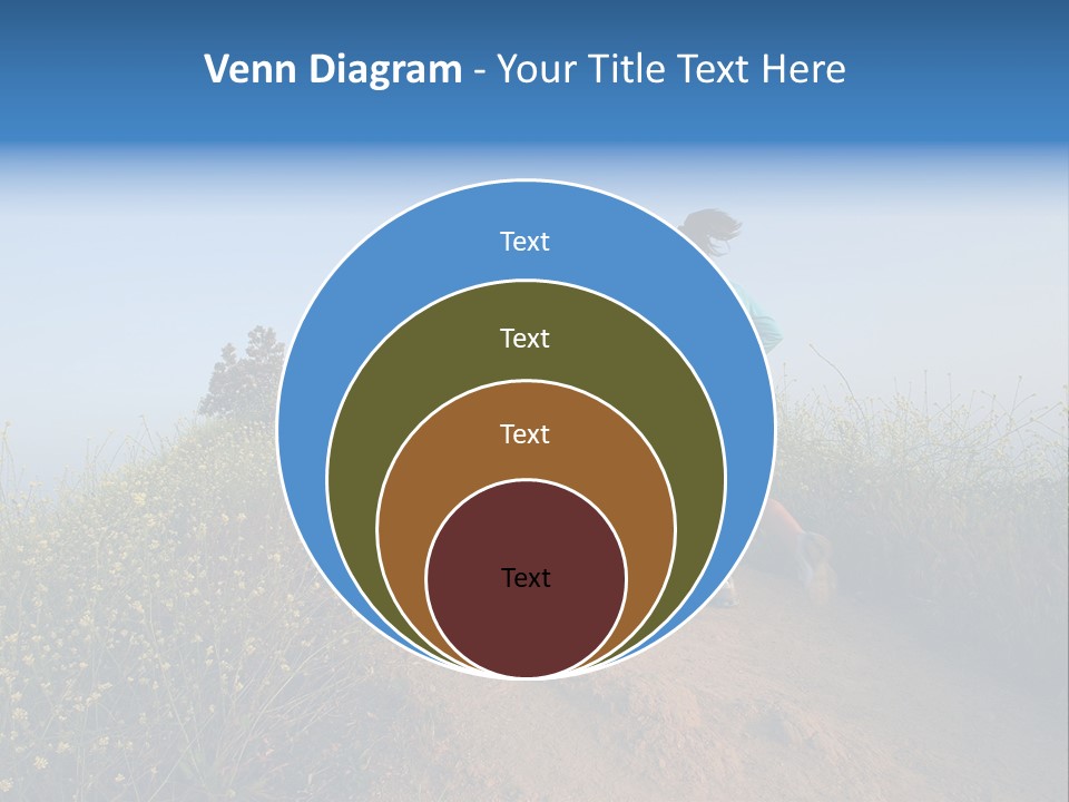 Two People Running On The Top Of A Hill PowerPoint Template