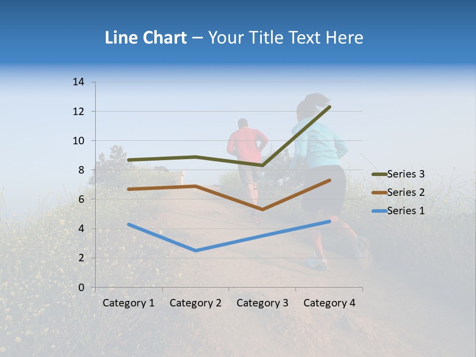 Two People Running On The Top Of A Hill PowerPoint Template