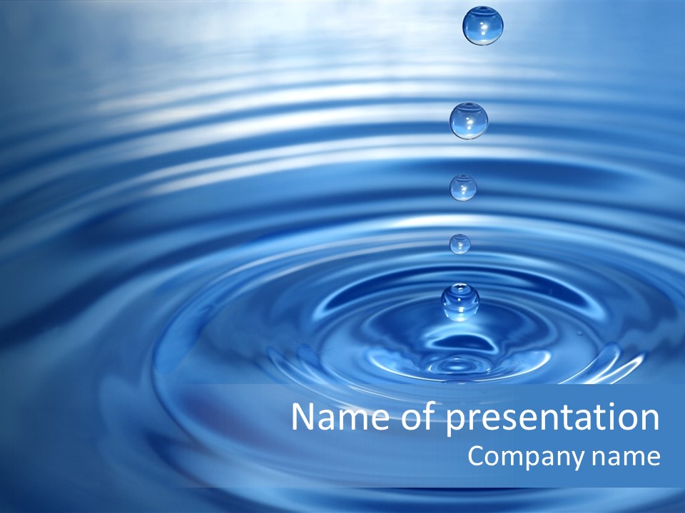 The Round Transparent Drop Of Water, Falls Downwards... PowerPoint Template