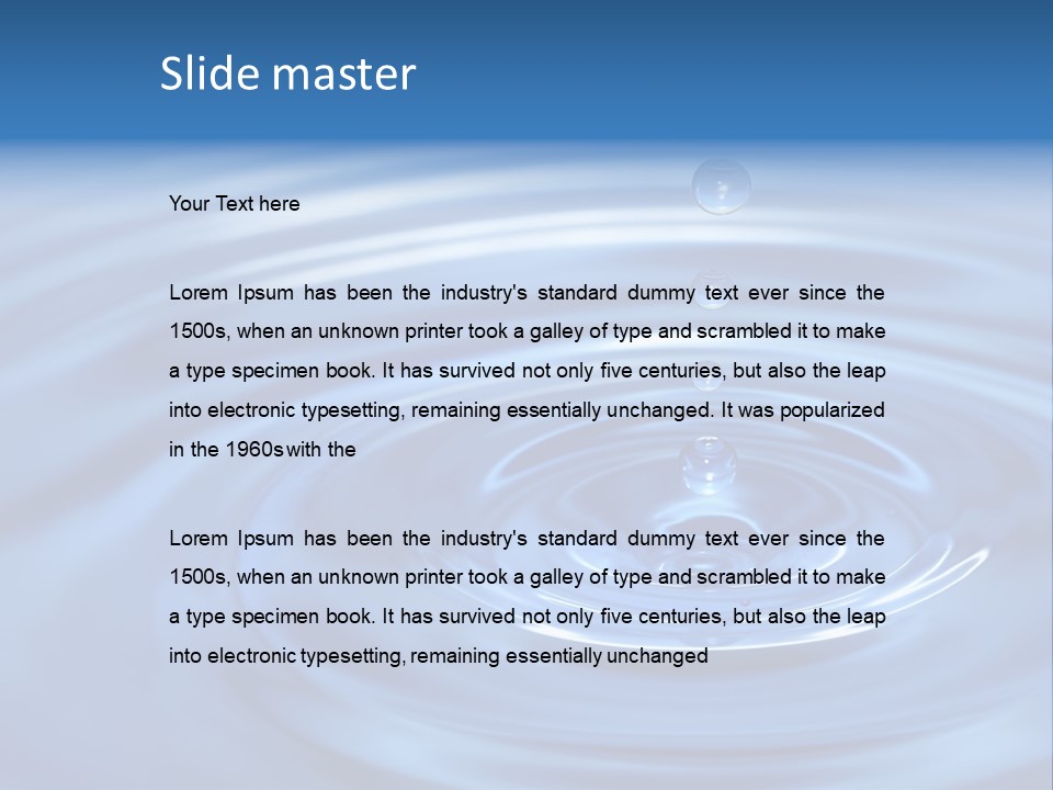 The Round Transparent Drop Of Water, Falls Downwards... PowerPoint Template