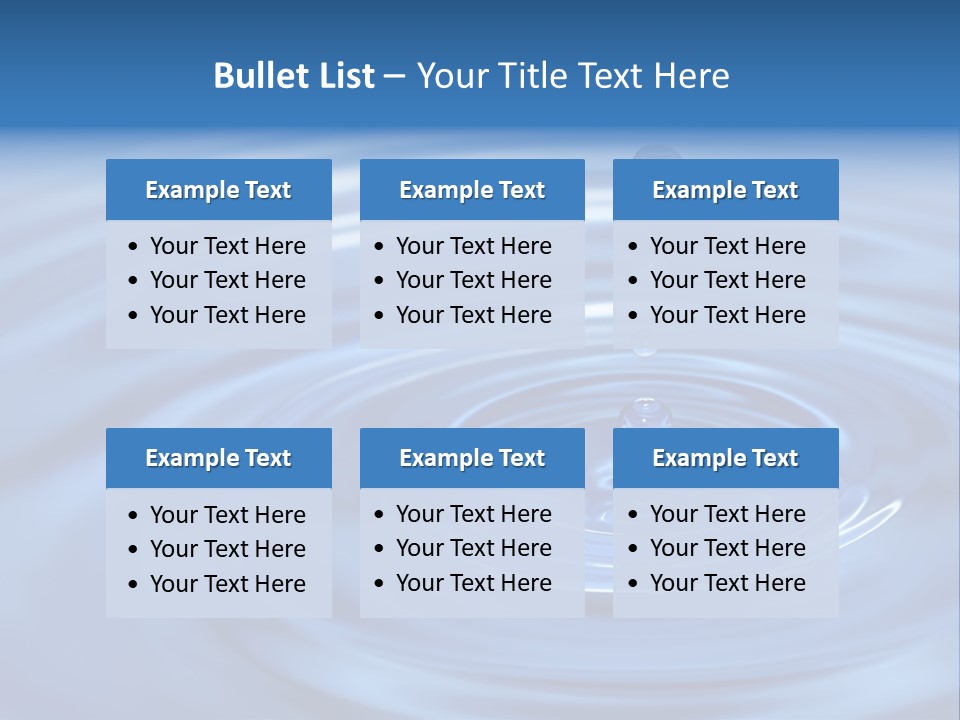 The Round Transparent Drop Of Water, Falls Downwards... PowerPoint Template