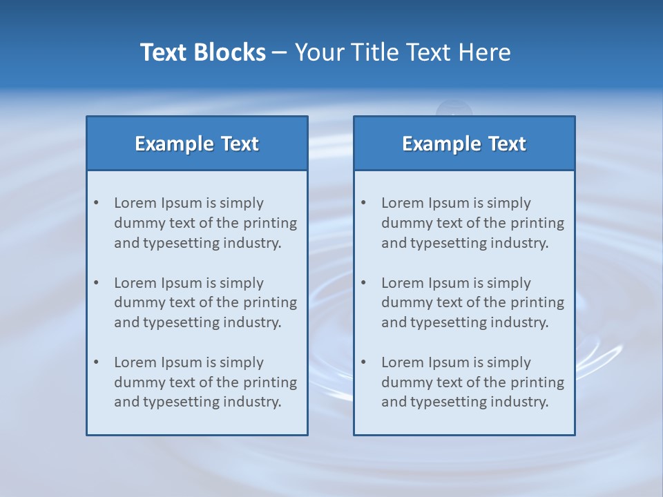 The Round Transparent Drop Of Water, Falls Downwards... PowerPoint Template