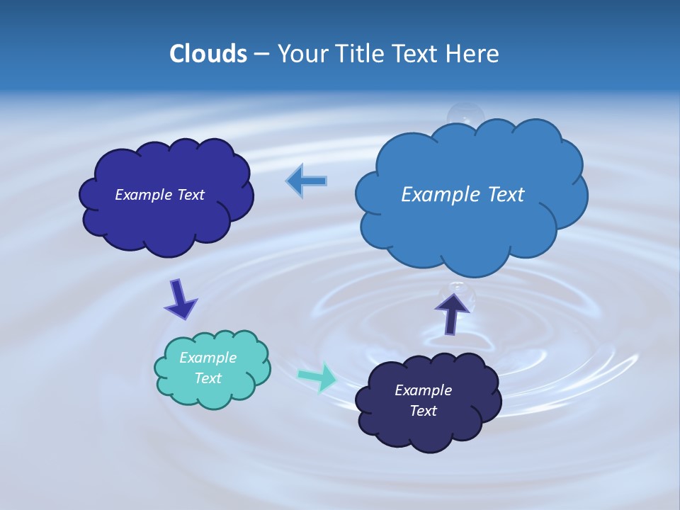 The Round Transparent Drop Of Water, Falls Downwards... PowerPoint Template