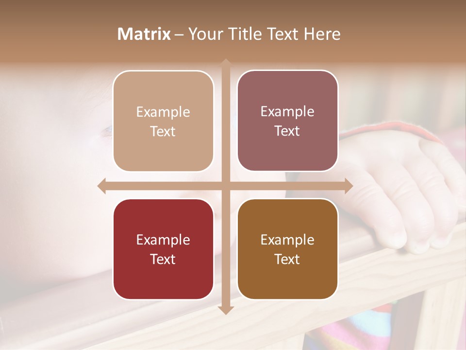 Little Baby Standing In Crib Bitting On Rail PowerPoint Template