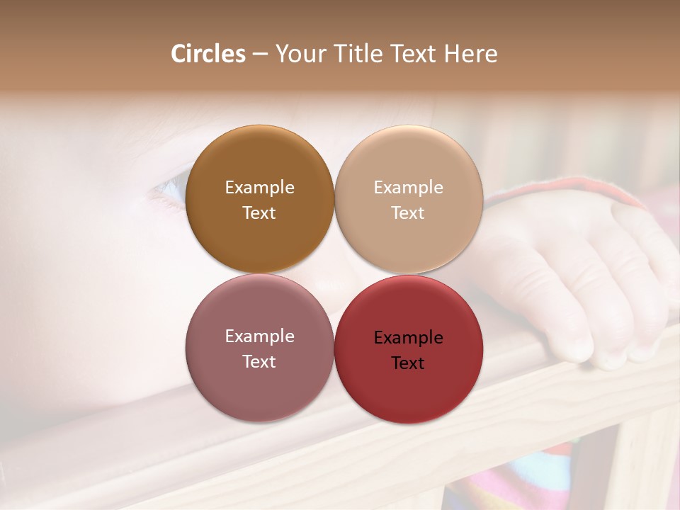 Little Baby Standing In Crib Bitting On Rail PowerPoint Template