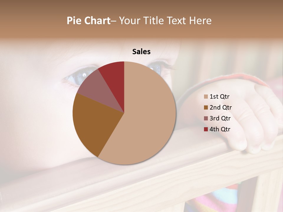 Little Baby Standing In Crib Bitting On Rail PowerPoint Template