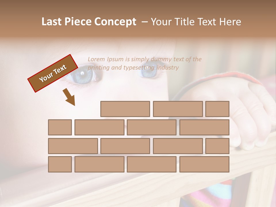 Little Baby Standing In Crib Bitting On Rail PowerPoint Template