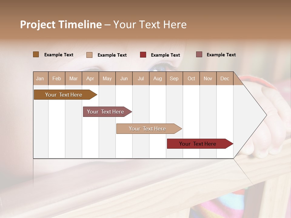 Little Baby Standing In Crib Bitting On Rail PowerPoint Template