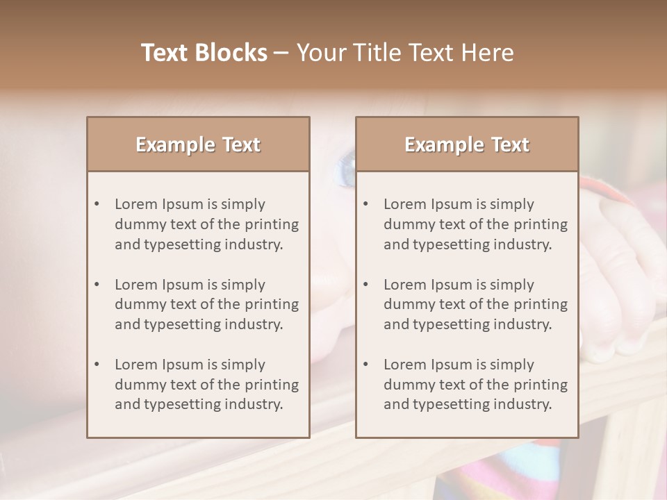 Little Baby Standing In Crib Bitting On Rail PowerPoint Template