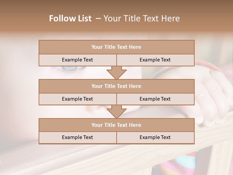 Little Baby Standing In Crib Bitting On Rail PowerPoint Template