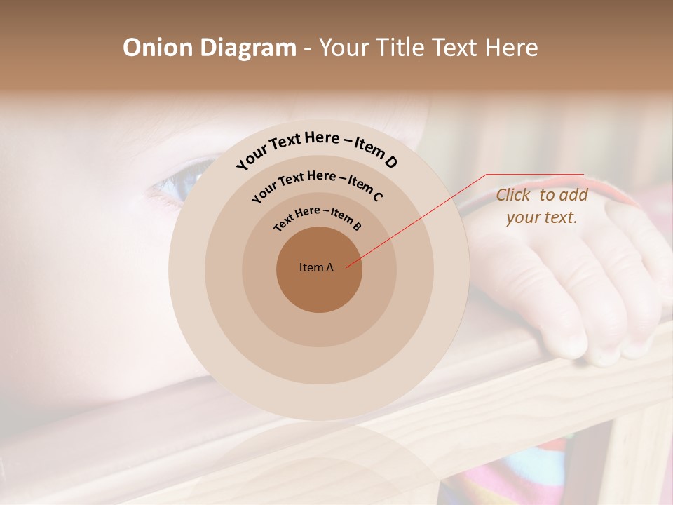 Little Baby Standing In Crib Bitting On Rail PowerPoint Template