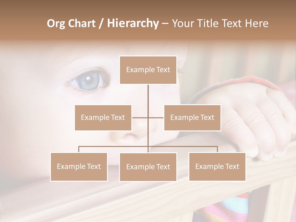 Little Baby Standing In Crib Bitting On Rail PowerPoint Template