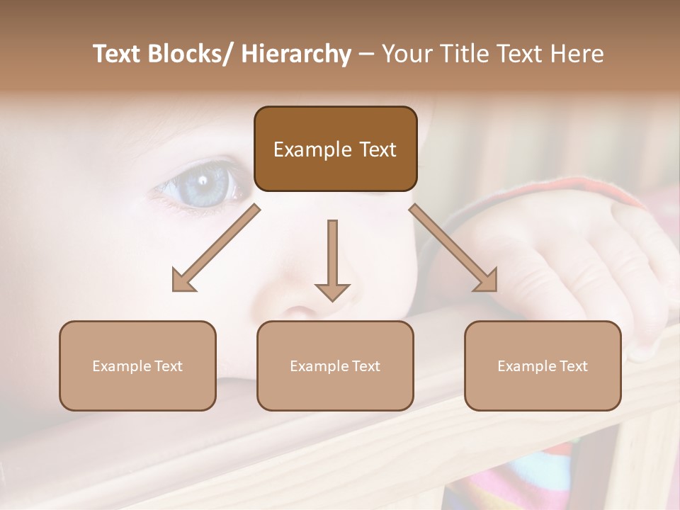 Little Baby Standing In Crib Bitting On Rail PowerPoint Template