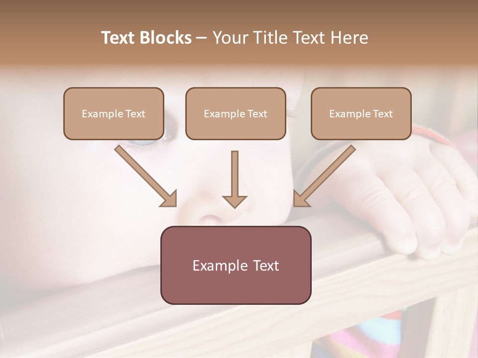Little Baby Standing In Crib Bitting On Rail PowerPoint Template