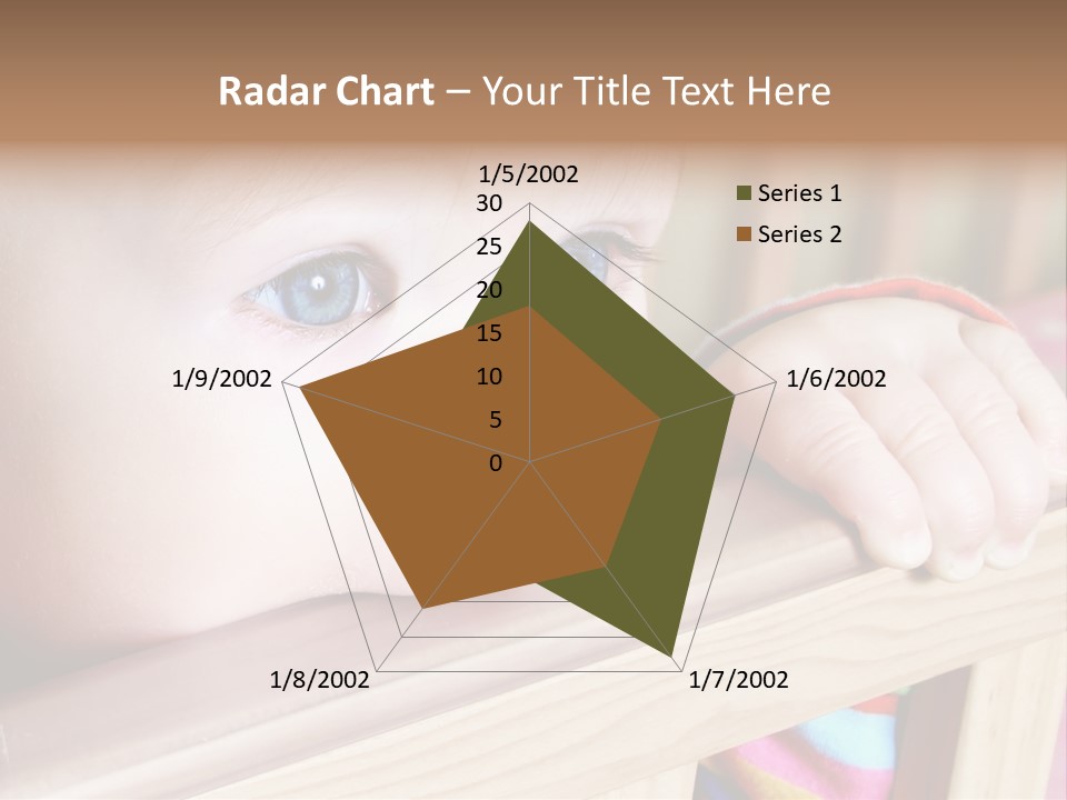 Little Baby Standing In Crib Bitting On Rail PowerPoint Template