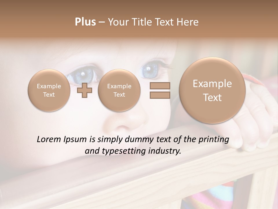Little Baby Standing In Crib Bitting On Rail PowerPoint Template