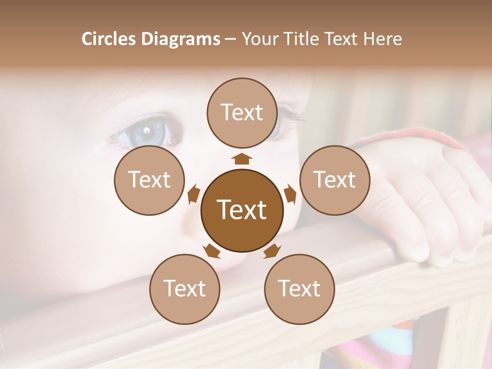 Little Baby Standing In Crib Bitting On Rail PowerPoint Template