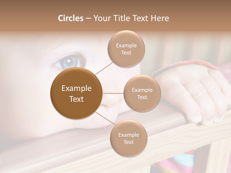 Little Baby Standing In Crib Bitting On Rail PowerPoint Template