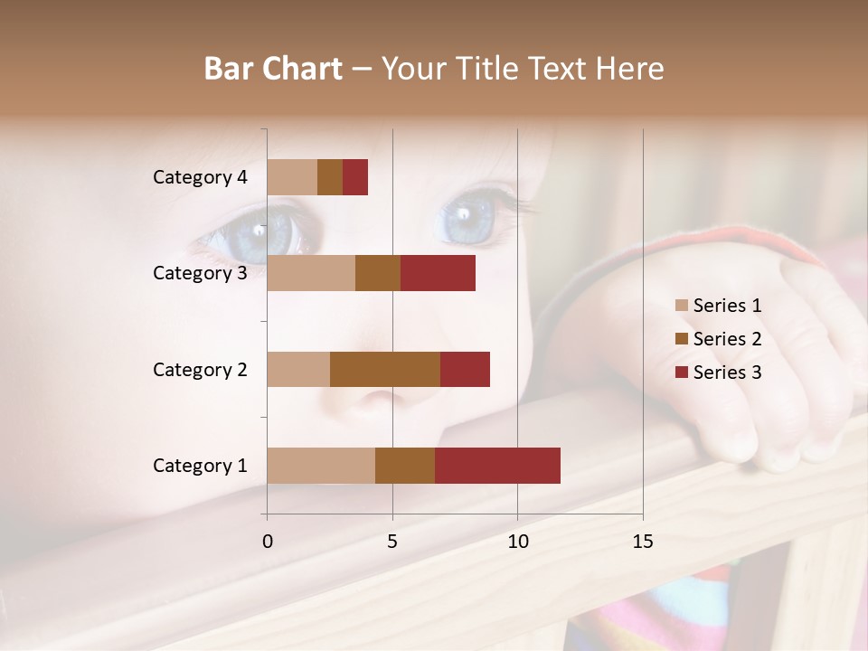 Little Baby Standing In Crib Bitting On Rail PowerPoint Template