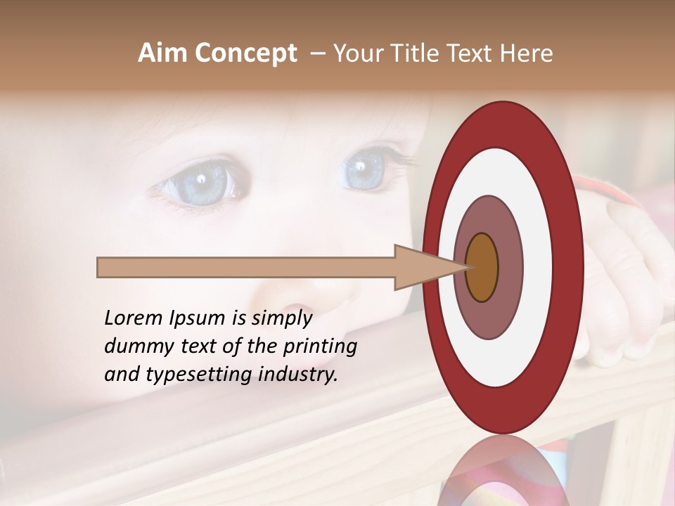 Little Baby Standing In Crib Bitting On Rail PowerPoint Template