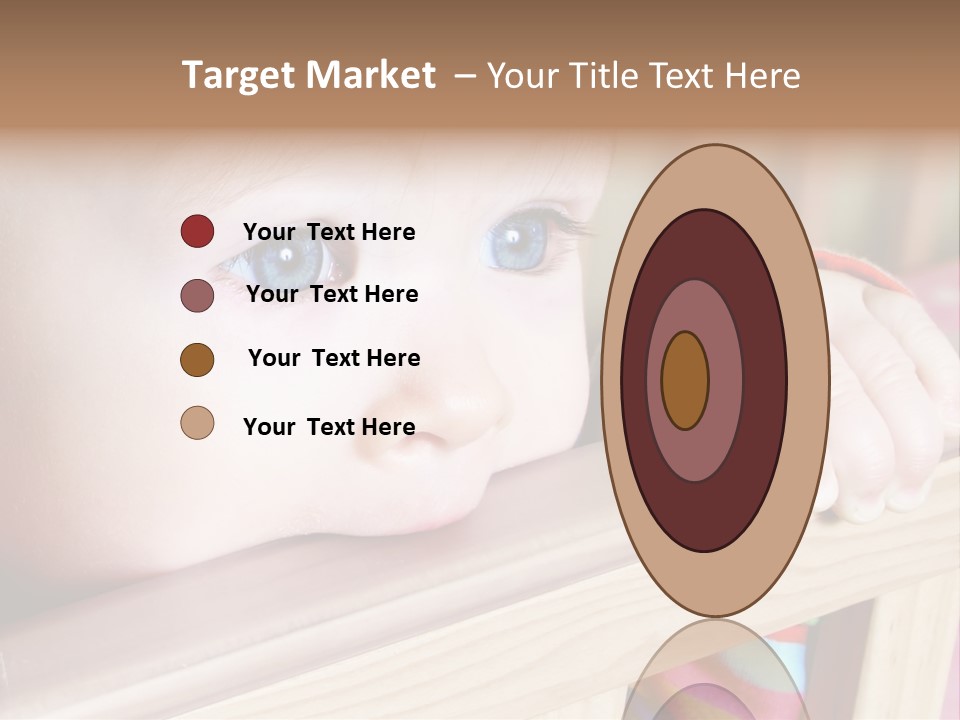 Little Baby Standing In Crib Bitting On Rail PowerPoint Template