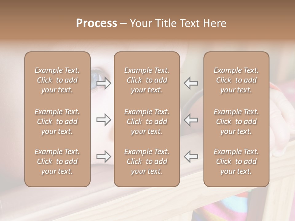 Little Baby Standing In Crib Bitting On Rail PowerPoint Template